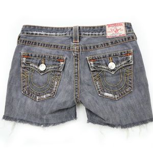 True Religion Gray Joey Cut Off Shorts  ♥️